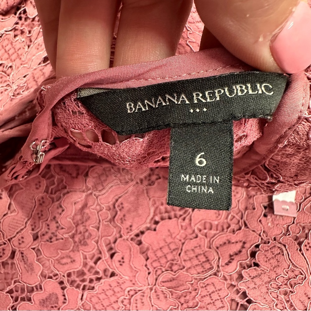 Banana Republic Lace overlay sheath pencil Dress womens 6 fairy wedding easter - Picture 6 of 9